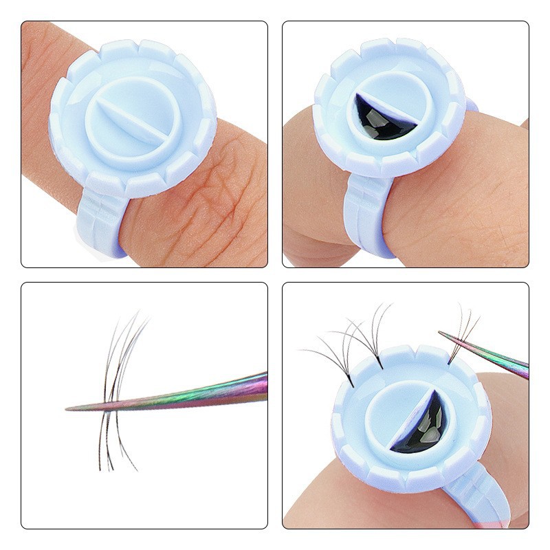 100Pcs Disposable Glue Ring Ho - Eyelash Extension Usa 评论和价格