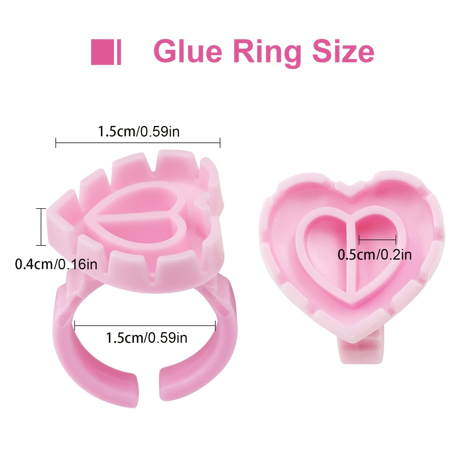 100PCSHeart Eyelash Glue Rings - Eyelash Extension Usa 评论和价格