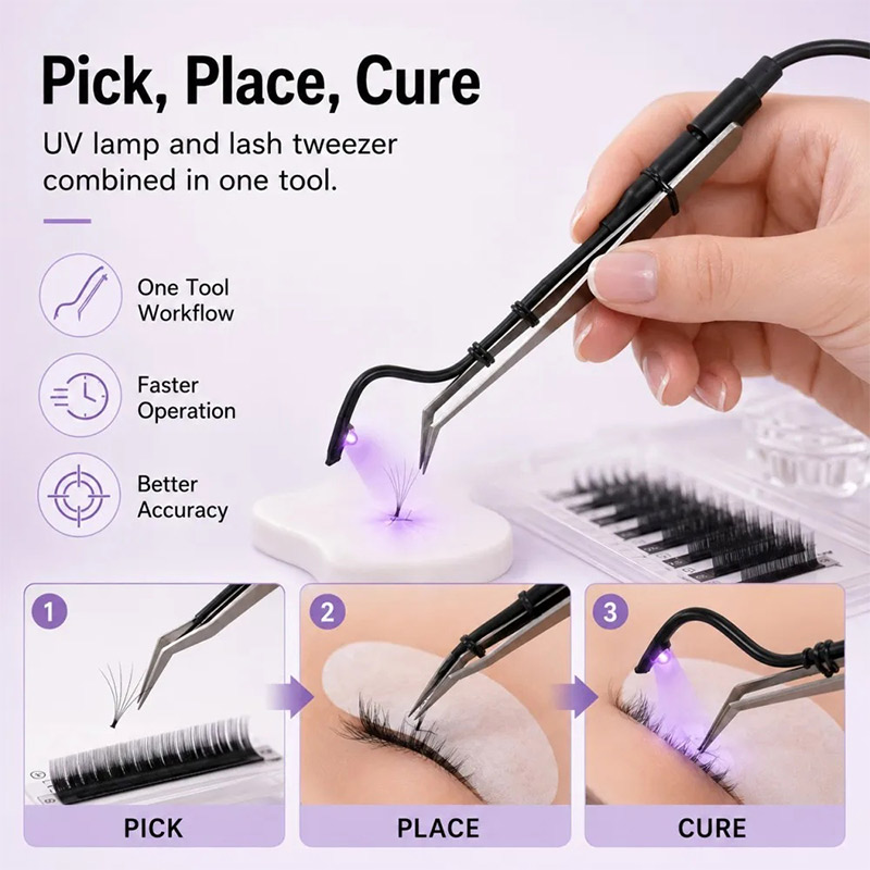 Mini UV Lash Lamp Tweezers 2‑S - Eyelash Extension Uv 评论和价格